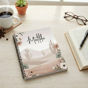 Carnet Désert floral et occidental personnalisé
