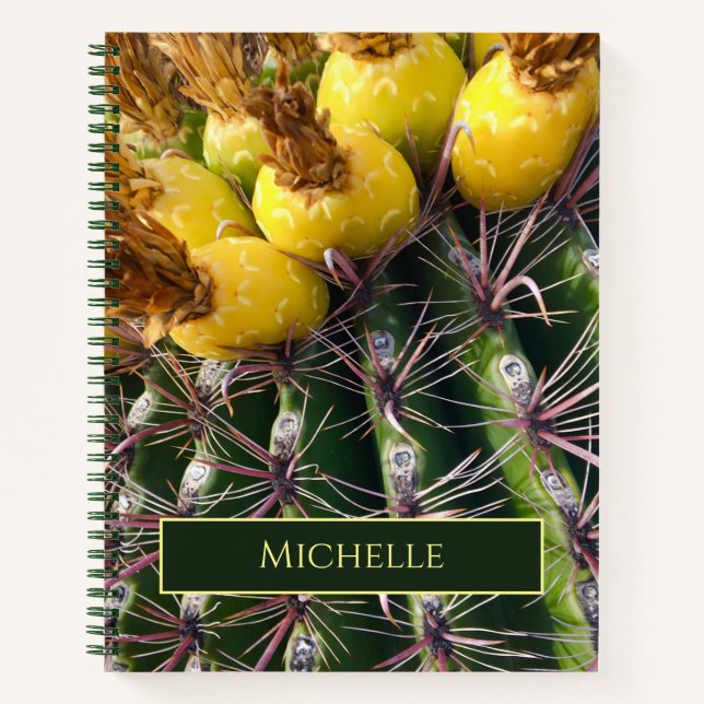 Carnet Desert Southwest Green Barrel Cactus Personnalisé (Devant)