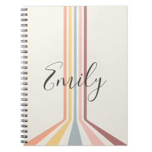 Carnet Design à rayures de style rétro Pastel