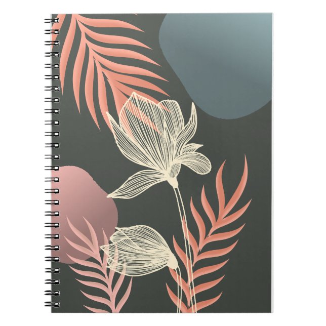 Carnet Design Abstrait Art Flower - Elegant Mi (Devant)