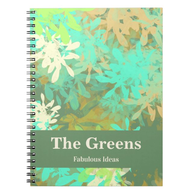 Carnet Design abstrait Feuille vert moderne (Devant)