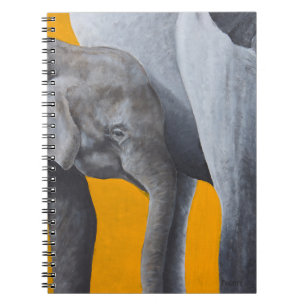 Carnet design avec éléphant et enfant