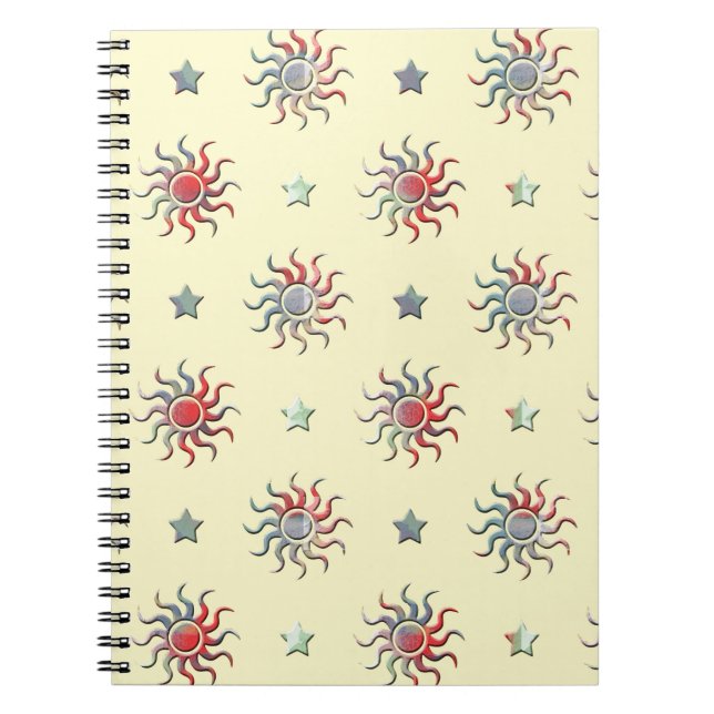 Carnet Design coloré soleil et étoiles (Devant)