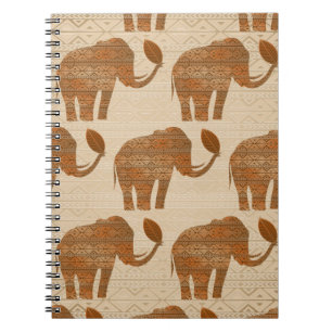 Carnet Design d'art tribal des éléphants