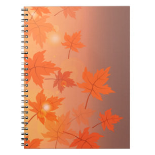 Carnet Design d'automne avec feuilles d'érable et effet b
