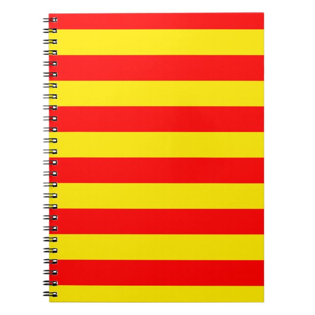 Carnet Design de bandes rouge et jaune (Devant)