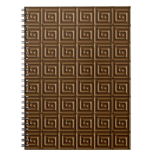 Carnet Design de clé grecque - chocolat noir (Devant)