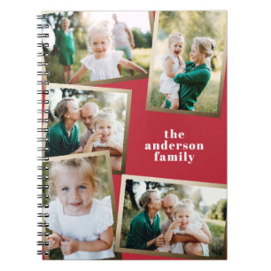 Carnet design de famille multi photo or moderne