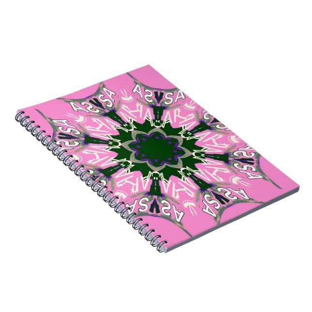 Carnet Design de mode florale noir et rose (Côté Droit)