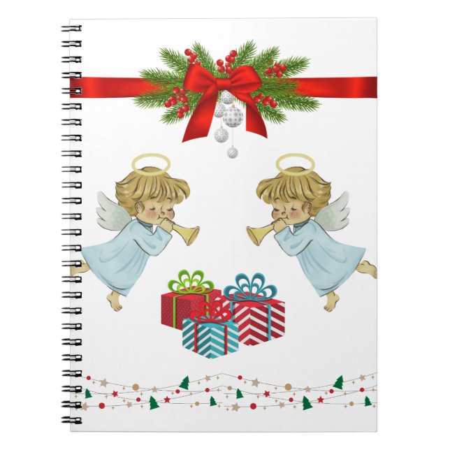 Carnet Design de Noël avec anges (Devant)