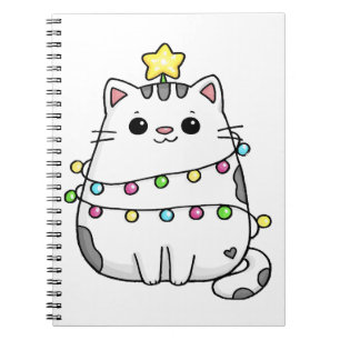 Carnet Design de Noël de chat mignon