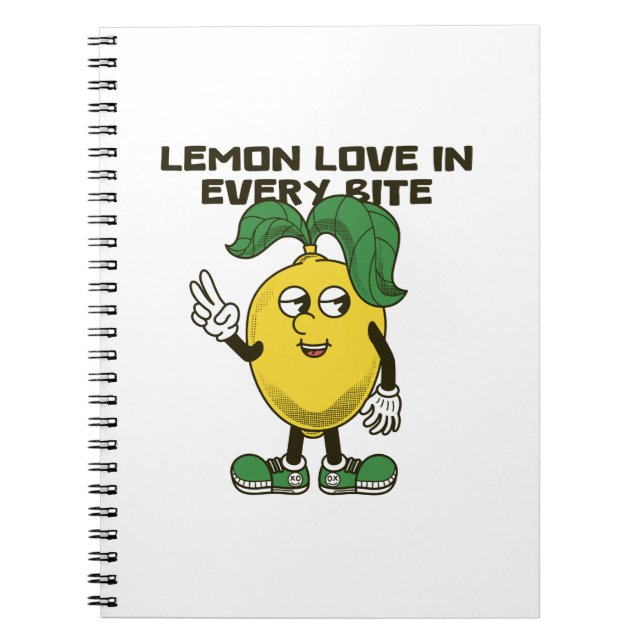 Carnet design de personnage citron avec slogan citron amo (Devant)