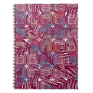 Carnet Design d'illustration vintage coloré feuille Abstr