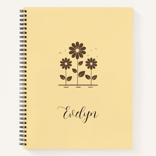 Carnet Design élégant de marguerite - Floral minimaliste (Devant)