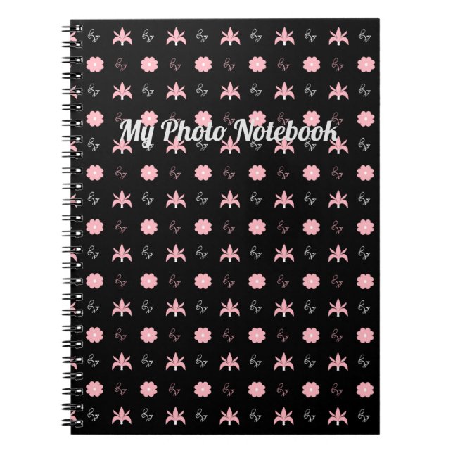 Carnet Design élégant noir et rose (Devant)