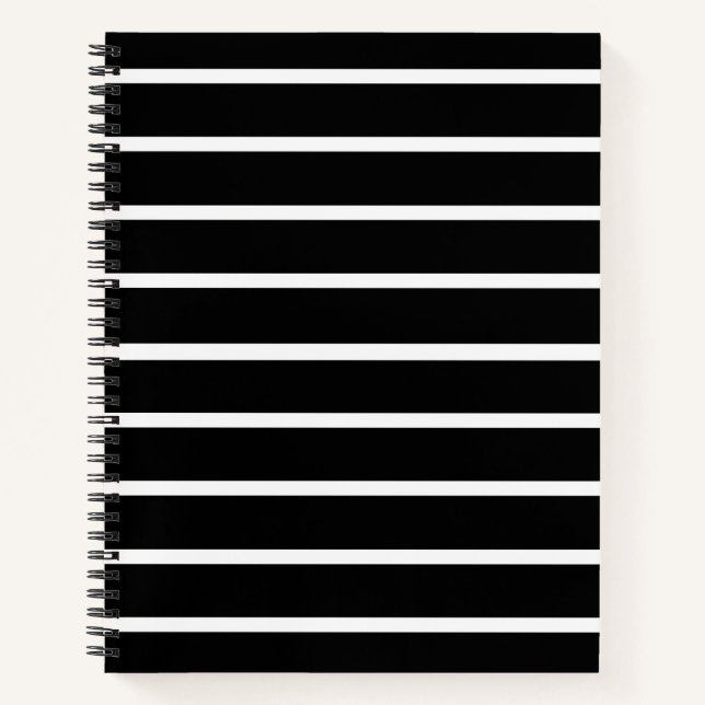 Carnet Design en bandes noir et blanc (Devant)