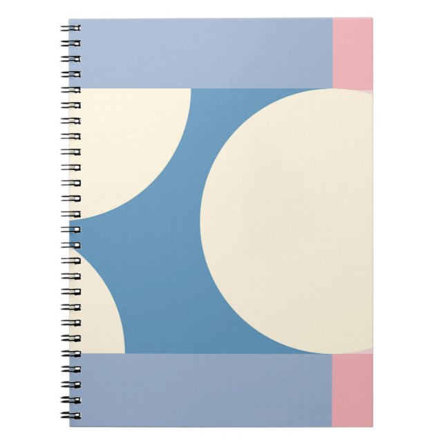 Carnet Design en cercle géométrique bleu pastel (Devant)