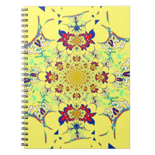 Carnet Design en damas floral brillant et coloré