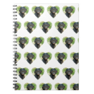 Carnet Design En Forme De Coeur Avec Bonobo Baby Ape