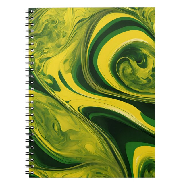 Carnet design en marbre vert et jaune A (Devant)