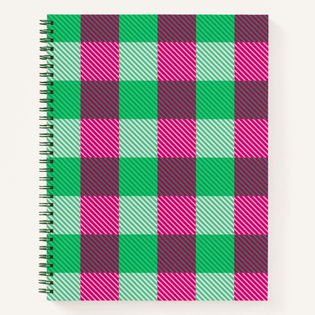 Carnet Design En vichy chèque rose (Devant)
