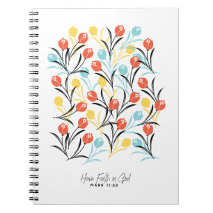 Carnet Design floral Motif de Tulipe en blanc