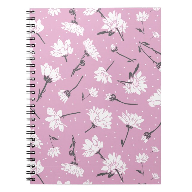 Carnet Design Floral Rose - Art Fleur Élégant (Devant)