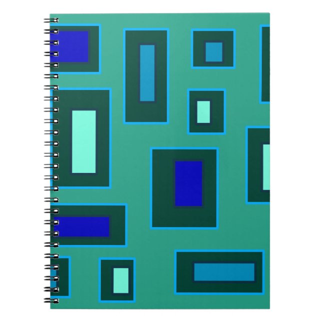 Carnet Design géométrique bleu et vert (Devant)