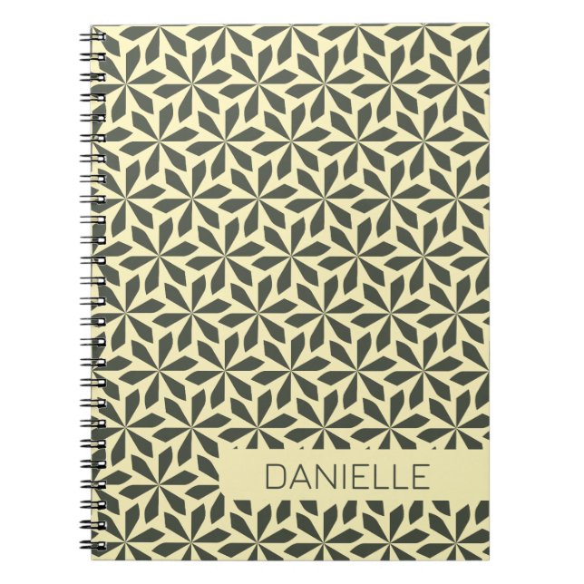 Carnet design géométrique crème grise (Devant)