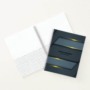 Carnet Design géométrique gris métallique
