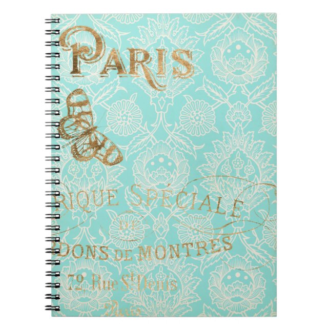 Carnet Design Gold vintage Paris (Devant)
