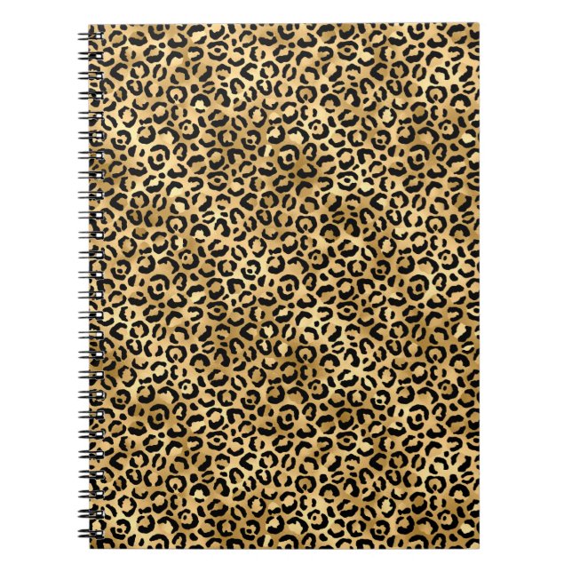 Carnet Design Leopard bleu et or 2 (Devant)