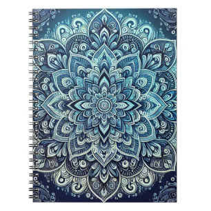 Carnet Design Mandala dégradé bleu