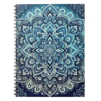 Carnet Design Mandala dégradé bleu