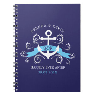 Carnet Design Mariage d'ancre de bateau nautique blanc