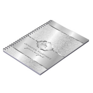 Carnet Design métallique argenté Acier inoxydable Look 2