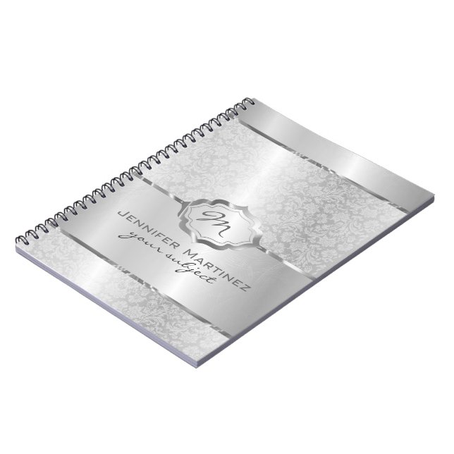 Carnet Design métallique argenté Acier inoxydable Look 2 (Côté gauche)