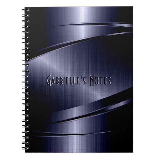 Carnet Design métallique bleu foncé Acier inoxydable (Devant)