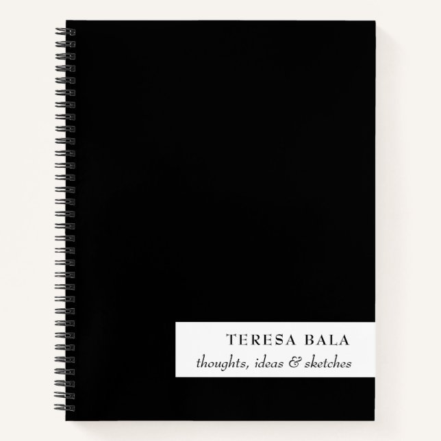 Carnet Design minimal moderne noir et blanc (Devant)