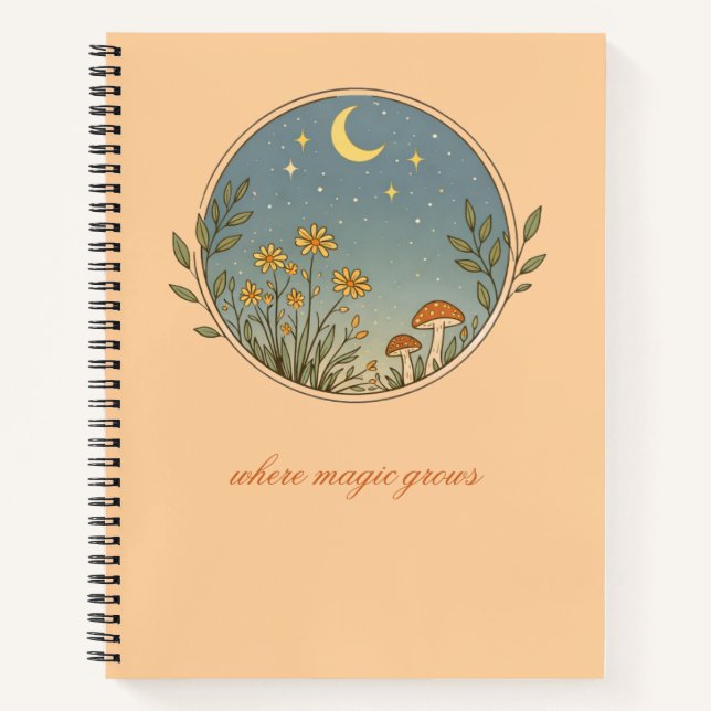 Carnet Design minimaliste bohème lune (Devant)
