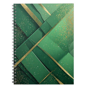 Carnet 💚 Design Moderne Abstrait Vert Élégant Pailleté �