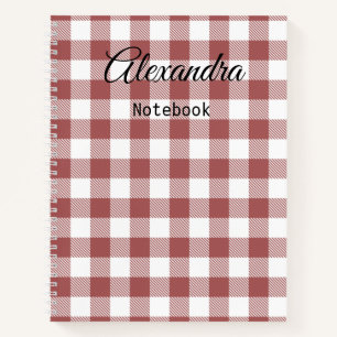 Carnet Design moderne monogrammed Farmhouse rouge tartan
