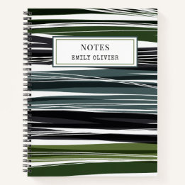 Carnet Design moderne Palette verte Texte personnalisé