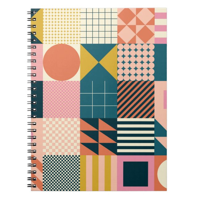 Carnet Design motif abstrait géométrique moderne avec sim (Devant)