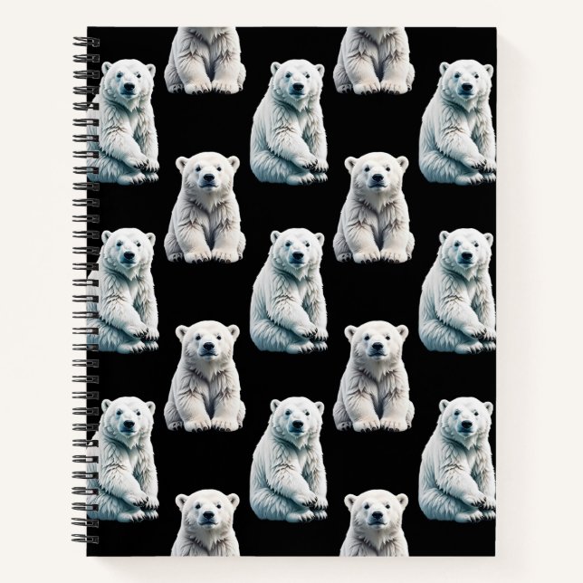 Carnet Design Motif animal de l'ours polaire (Devant)