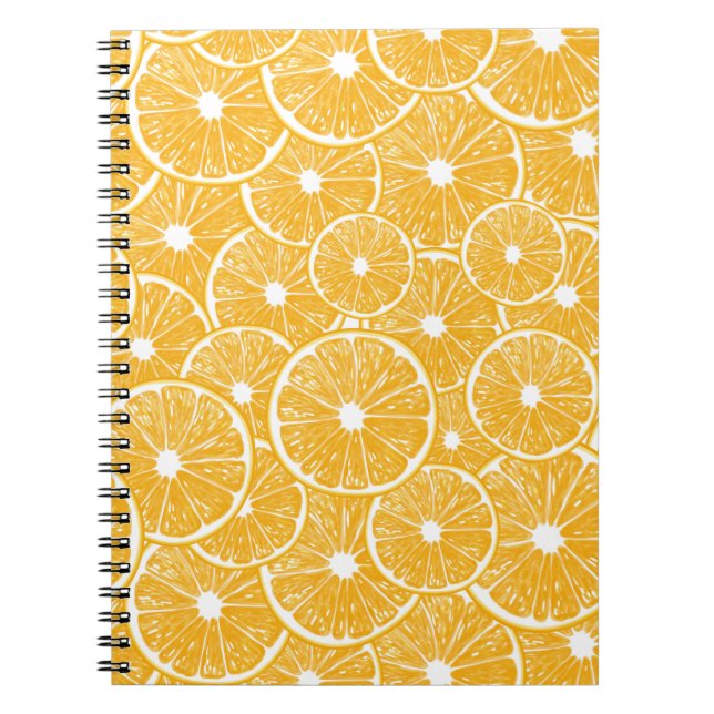 Carnet Design motif en tranches orange (Devant)