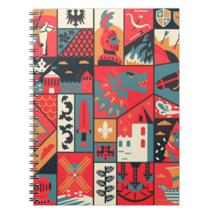 Carnet Design motif médiéval sans soudure. Texti de dé