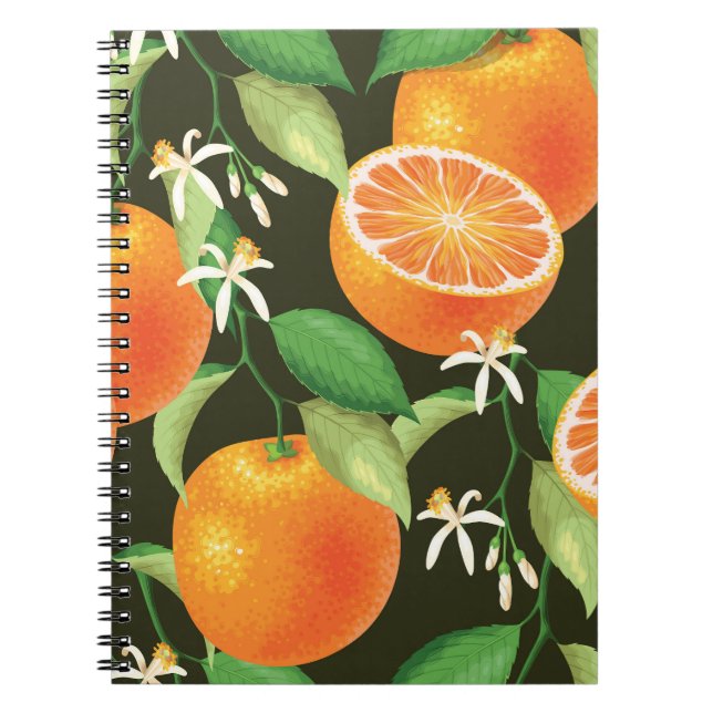 Carnet Design Motif orange vibre (Devant)