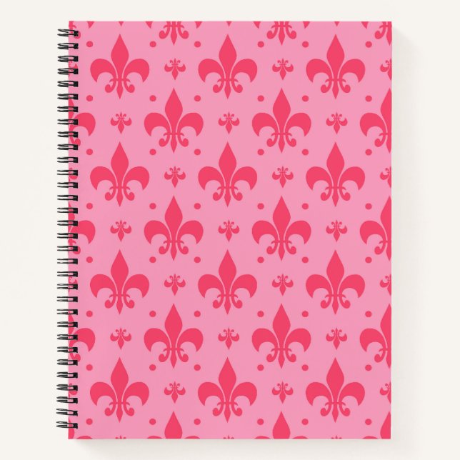 Carnet Design Motif rose Fleur de lis (Devant)