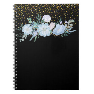 Carnet Design Own Blue Floral Business ou Event Stationer